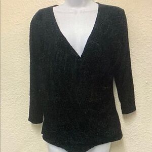Black V-Neck Buttoned Cardigan
